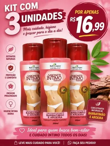Sabonete íntimo Aroeira e Barbatimão