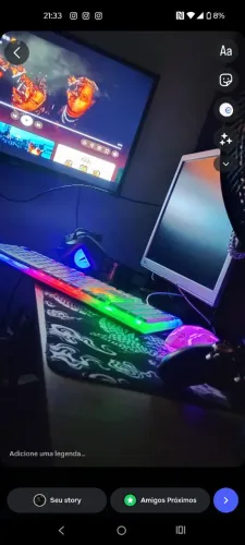 Kit Teclado e Mouse Semi Mecânico RGB Gamer