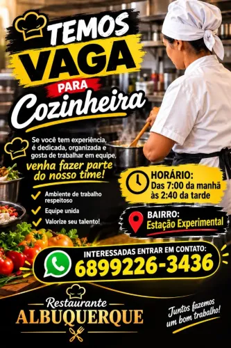 Preciso de uma cozinheira