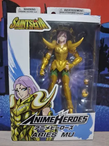 Boneco cavaleiros do zodíaco anime heroes Mu de áries