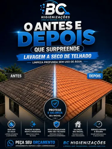Lavagem de telhado a seco profissional.
