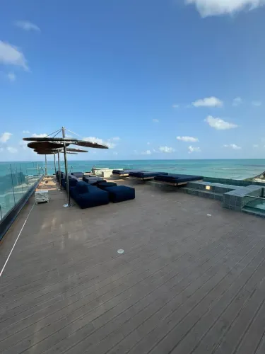 Studio de luxo mobiliado Vista espetacular da orla da Pajuçara!