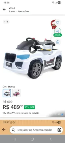 Carrinho de passeio com pedal
