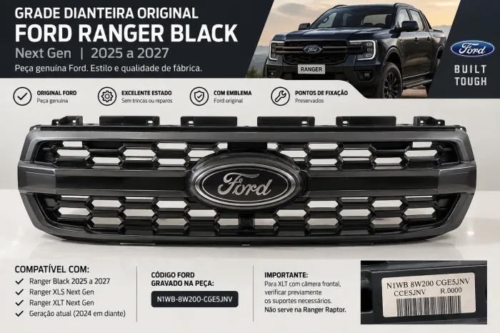 Grade Dianteira Original Ford Ranger 2024 a 2027
