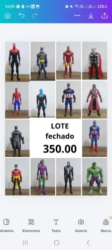 Lote de bonecos 30 cm herois