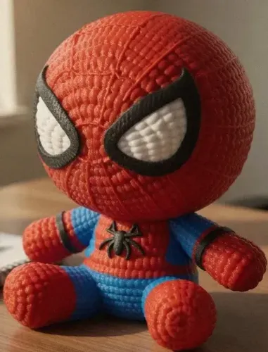 Boneco Spider Man de Tricô 10cm em impressora 3D