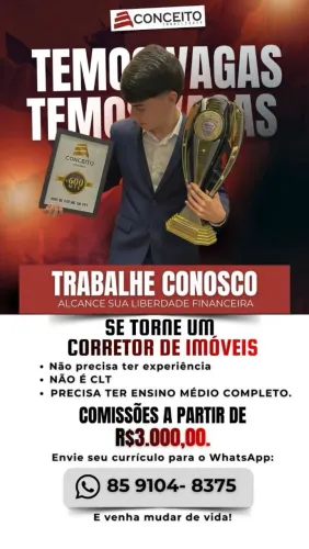 VAGA DE EMPREGO COMO O CORRETOR DE IMÓVEIS ÚLTIMAS 5 OPORTUNIDADES