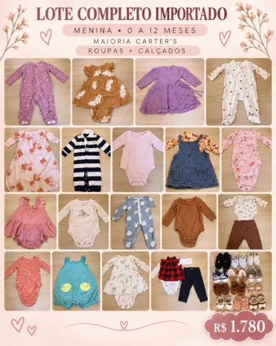 Roupas e calçados importados para menina - 0 a 12 meses
