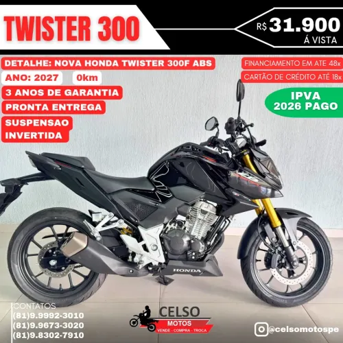 Twister 300f ABS 2027 0km! Emplacada e pronta entrega! Financio48x