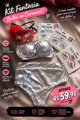 Kit Carnaval Completo - Fantasia e Acessórios | R$ 59,90