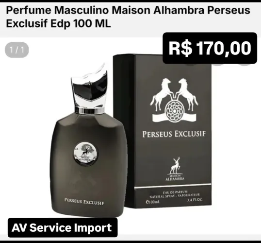 Perfume masculino perseus exclusif - AV Service Import 