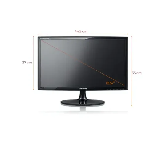 Monitor 18.5" LED Samsung S19A300B HD Widescreen Conexões VGA e DVI-D com Inclinação