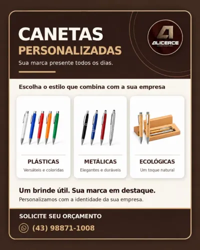Canetas Personalizadas Brindes para sua Empresa