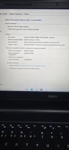 Notebook Dell 8G RAM 320 HD i3 6 geração 2,0 ghz