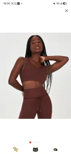 Legging e Top Alto Giro Marrom Castanho "M"