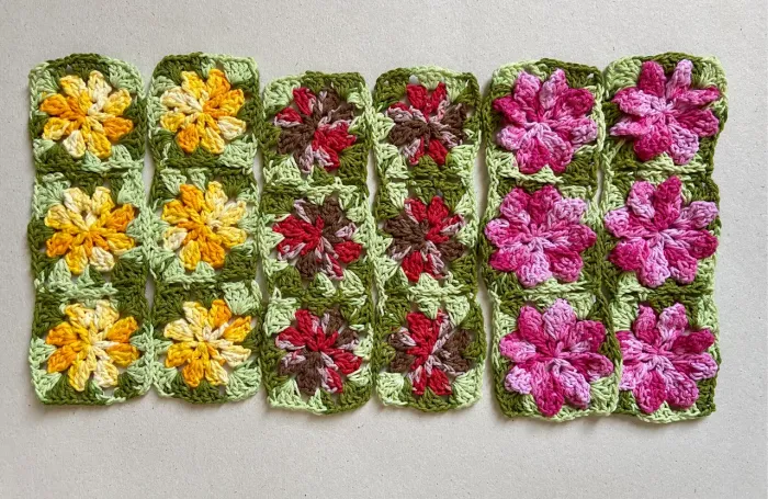 Kit de bases com flores de croche