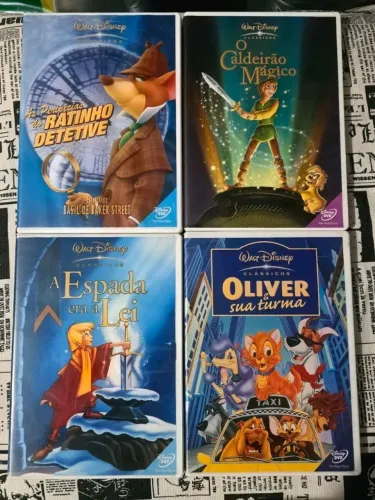 Dvds Clássicos Disney - O Caldeirão Mágico, A Espada Era A Lei, Oliver, O Ratinho Detetive