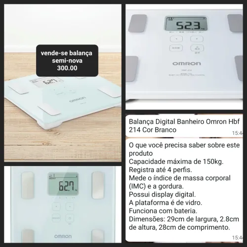 Balança digital de banheiro OMRON hbf 214 cor branca