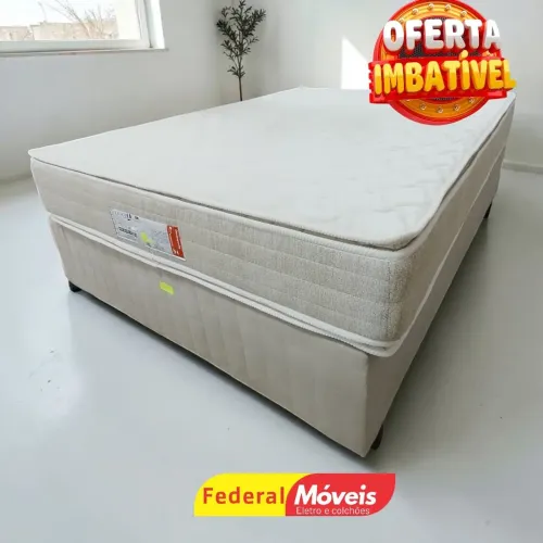 Cama Box Casal 1,38cm Colchão e Base Padrão topázio - Entregamos