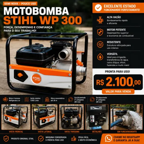 Motobomba STIHL WP 300 Semi Nova Pouco Uso