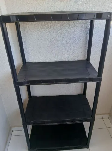 Estante Multiuso Preta de Plástico PVC 