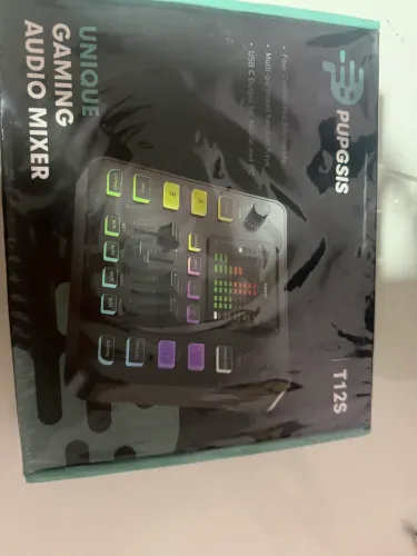 Mesa de Som Gamer PUPGSIS T12S - Mixer de Áudio para Live e Podcast (Na Caixa)
