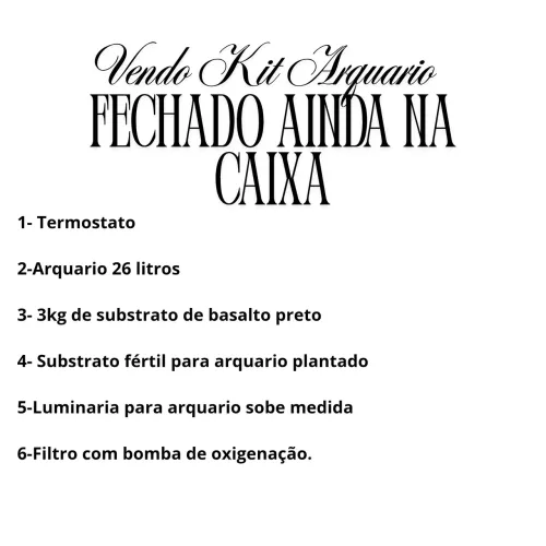 Kit arquario 26 litros completo