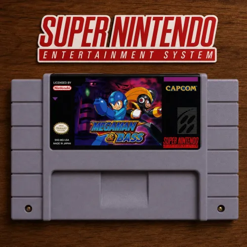 Jogo fita Mega Man e Bass super Nintendo snes repro.