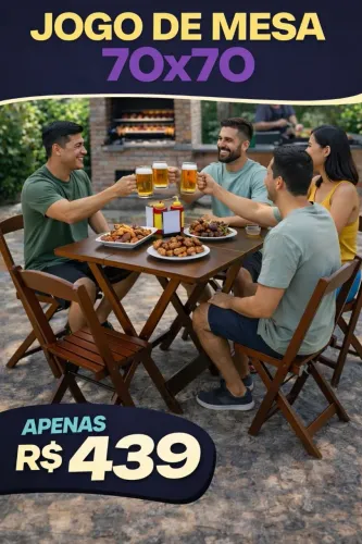 Mesa dobrável de madeira