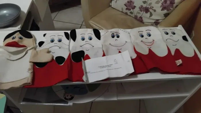 Kit De Fantoches Família Dentária com 6 Peças