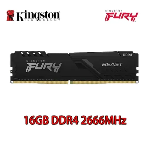 Kit memória ram Kingston FURY Beast DDR4 2x16 (32gb)2666MHz CL16 XMP Ultra Conservada OC 