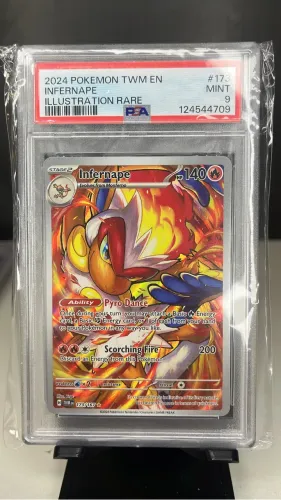 Carta Pokémon Infernape Illustration Rare TWM #173 - Graduada PSA 9 Mint