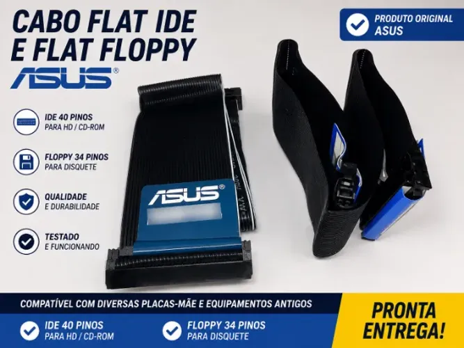Cabo Flat ASUS IDE 40 Pinos + Flat Floppy 34 Pinos Original