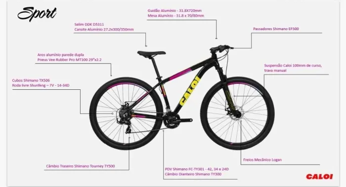 Bicicleta caloi vinte e nove aro 29