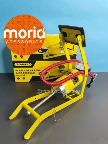 Bomba De Ar Com Pedal Alta Pressão Para Encher Pneu, Bicicleta e Bola