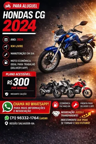 MOTO PARA ALUGUEL SEMANAL