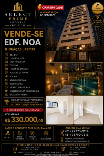 Apartamento à Venda nas Graças | 1 Suíte | 5º Andar | Menor Preço do Mercado