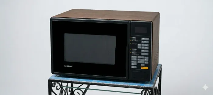 Vendo microondas Samsung com design vintage e exclusivo acabamento- usado
