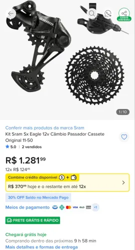 Kit Marcha Bike Sram Sx Eagle 12v (completo) 
