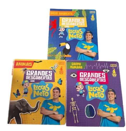 Lote de livros Grandes Descobertas Com Luccas Neto