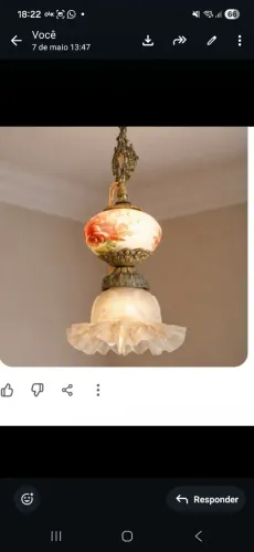 Lustre modelo pata choca pintado a mão