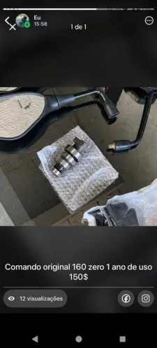 Venda comando de 160 fan original Honda