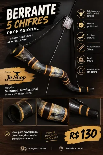 Berrante 5 chifres profissional