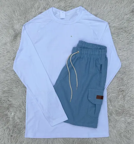 Kit G camisa longa e Short Linho G