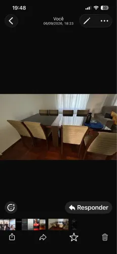 Mesa de Jantar 8 Lugares em Madeira com Tampo de Vidro (2,40m x 1,20m)