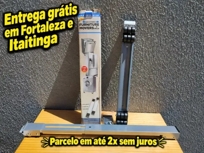 Suporte Ajustável com Rodinhas Para Máquina de lavar, Geladeira, Fogão...