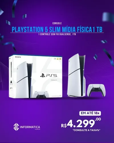 PLAYSTATION 5 SLIM MíDIA FÍSICA 1TB 