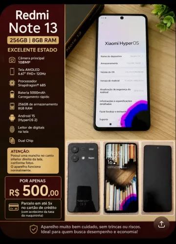 ? Redmi Note 13 256GB - Excelente estado | Leia a descrição