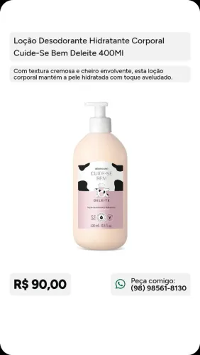 Promoção de hidrates da boticário