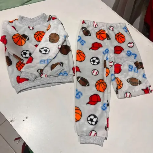 Pijama Infantil de Inverno Menina Menino Quente e Confortável 4 a 6 Anos